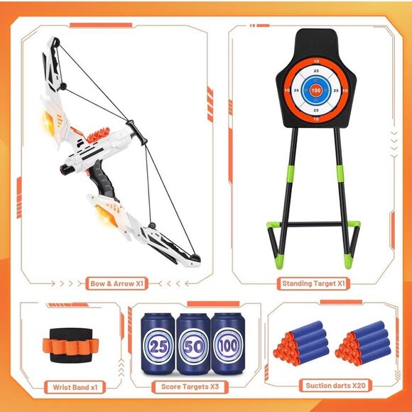 Bow Arrow Set  Kids Toys Archery Set Standing Target Game Toys Boys & Girls OW - Picture 5 of 9